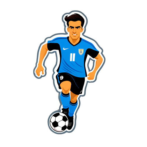 Caricatură a jucătorului de fotbal în acțiune