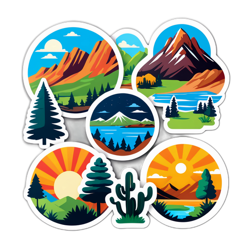 여름 풍경의 유타 자연 테마 스티커