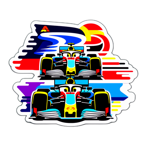 F1 Renn-Action Aufkleber