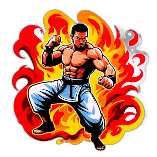 Ein dynamischer UFC-Kämpfer, der einen kraftvollen Kung-Fu-Schlag ausführt