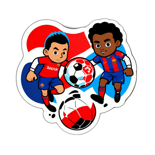 สติ๊กเกอร์การแข่งขันฟุตบอลสลาเวียปรากและบาร์เซโลนา