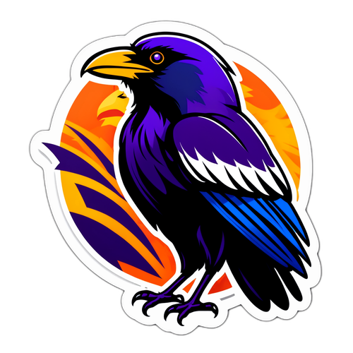 Corvo Estilizado com Cores de Futebol Americano