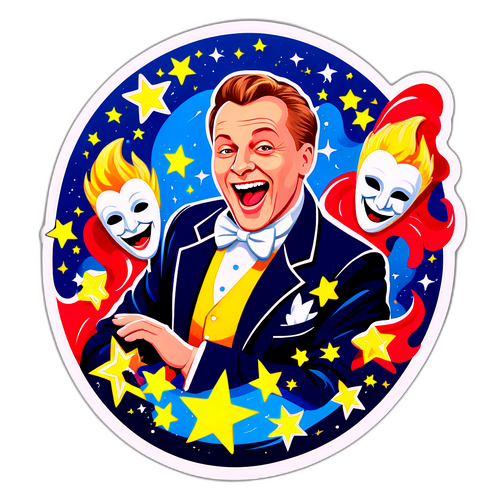 Dynamiczna naklejka Tomasza Schuchardta w trakcie występu