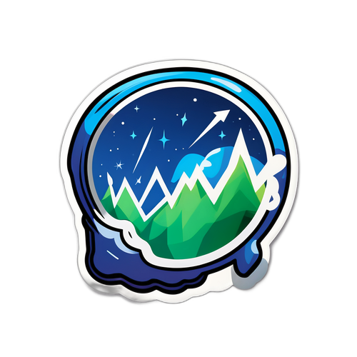 주식 시장의 변동성을 표현하는 그래픽 스티커