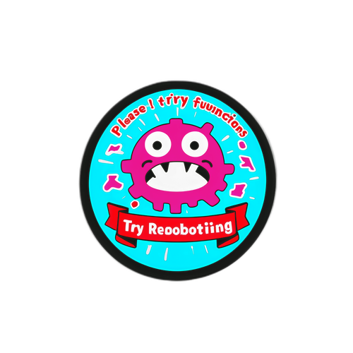 可愛糟糕的技術故障貼紙