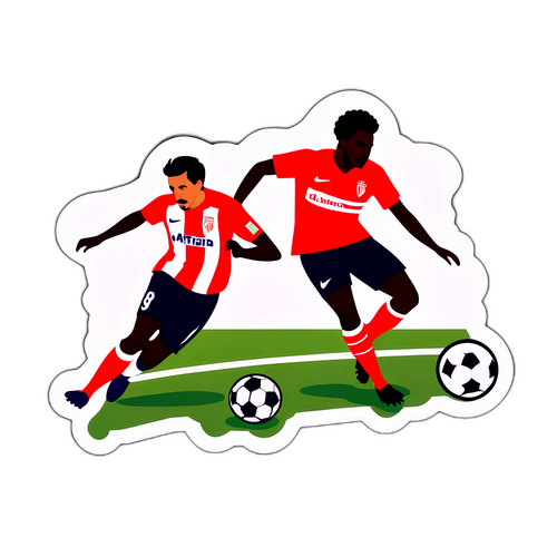 Sticker przedstawiający mecz piłkarski Atlético CP i Benfica