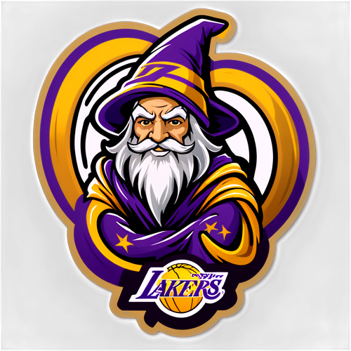 Sticker na may Pagsasama ng Wizards at Lakers na Logo