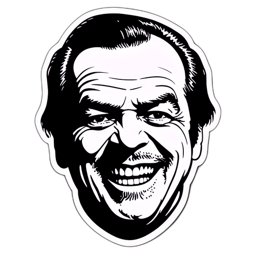 Silhuet af klassisk filmscene med Jack Nicholsons grin