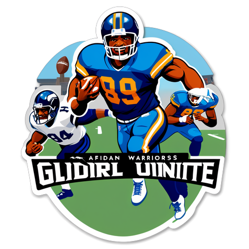 Rugged NFL Scene Sticker: Gridiron Warriors Unite!