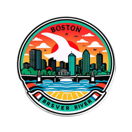 Logotipo do Boston River com elementos representativos da cidade