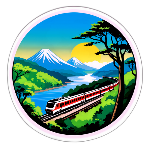 美しい自然の中を走る小田急電車の風景