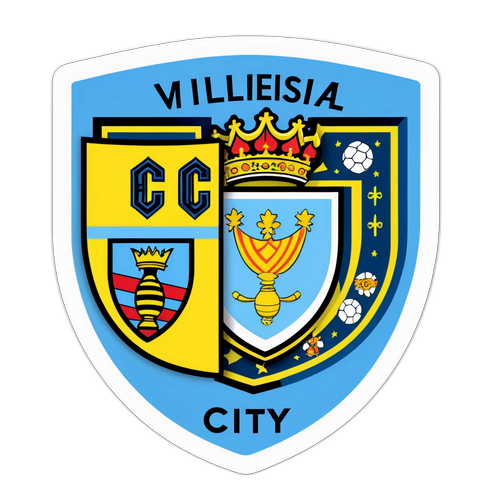 Samolepka s logy Villarreal a Manchester City