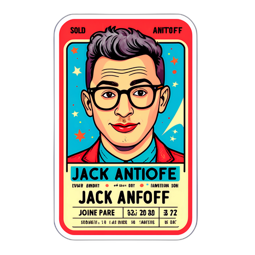Retro konsertbiljett klistermärke för Jack Antonoff