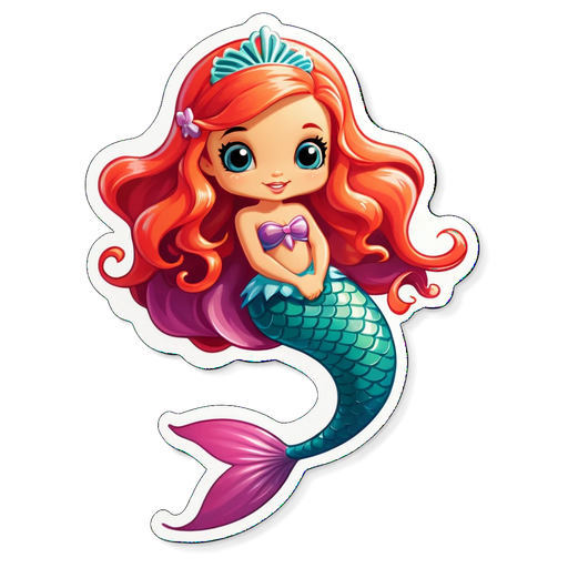 Adorable Mermaid Princess Sticker