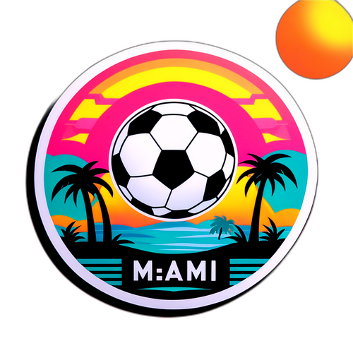 Nhãn dán động của logo Inter Miami với quả bóng đá