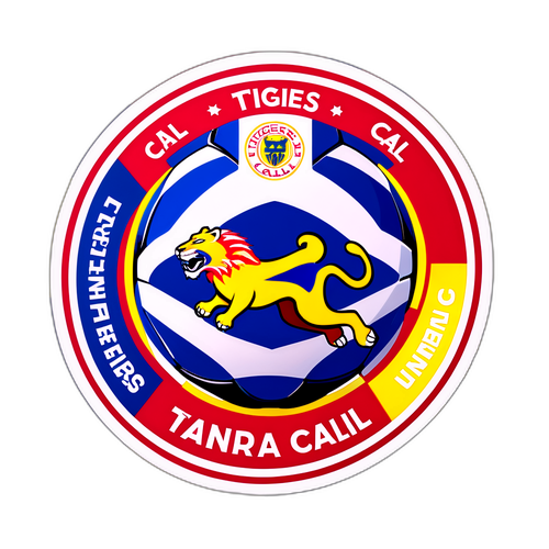 Stiker Bola Sepak dengan Logo Tigres UANL dan América de Cali