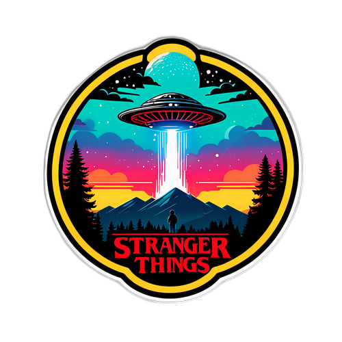 Sticker con il logo iconico di 'Stranger Things'