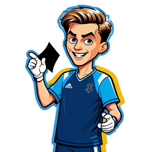 Ilustrație comică cu Jannik Sinner interacționând cu un fan