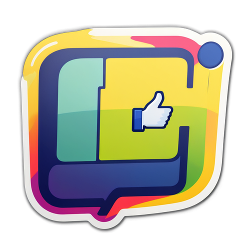 Наклейка з стилізованим логотипом Facebook