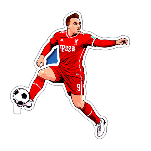 Sticker van Shaqiri die een spectaculaire voetbalactie uitvoert