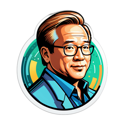 與技術與創新主題的黃仁勳貼紙設計