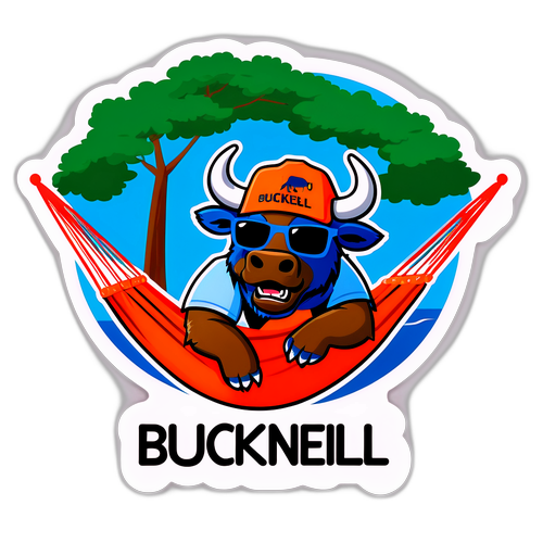 A Playful Bucknell University Bison Sticker