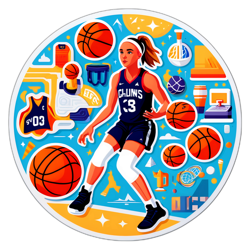 Quirky Basketball Journey Sticker
