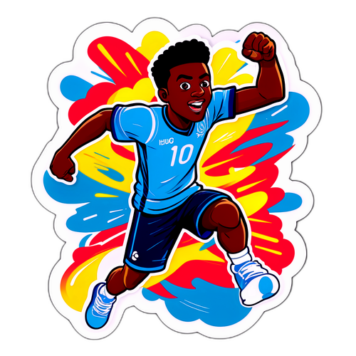 Illustration af Hugo Ekitike i aktion