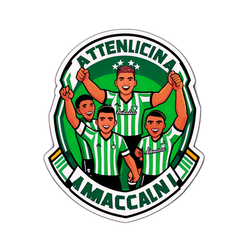 Diseño de un sticker de la afición de Atlético Nacional y Medellín celebrando juntos