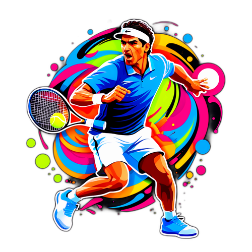 Potret Stylized Carlos Alcaraz di Gelanggang Tenis