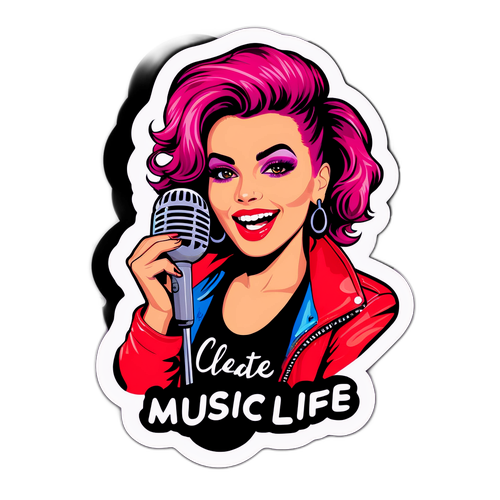 Glam-rock Natasza Urbańska z mikrofonem