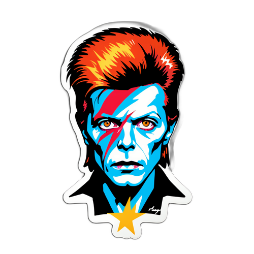 Retro Sticker til David Bowie