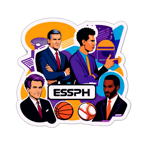 Trendy Mixed Media Sportscasters Sticker