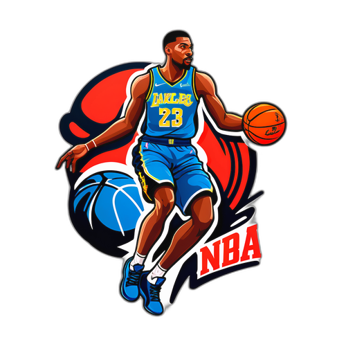 NBA運動員跳躍貼紙