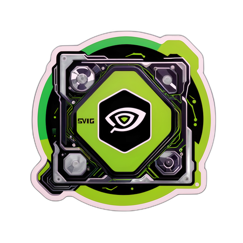 Креативная наклейка с изображениями графических процессоров Nvidia
