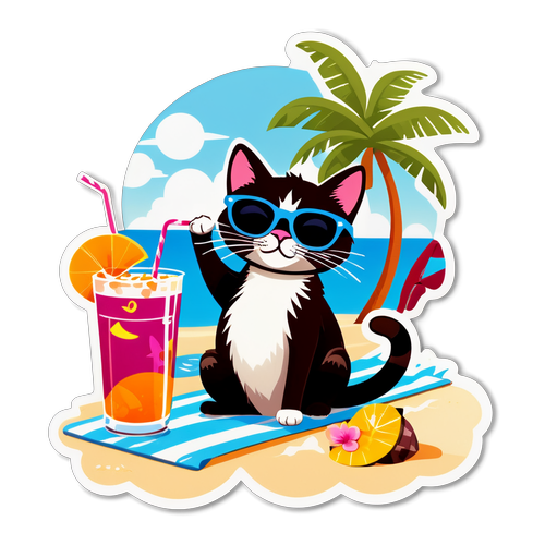 ¡Gato Playero con Gafas de Sol Te Sorprenderá! Descubre Su Rubí Tropical Perfecto