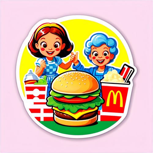 Retro McDonald's Picnic Sticker