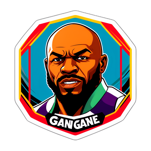 Portrait de Ciryl Gane mettant en valeur sa force dans l'octogone