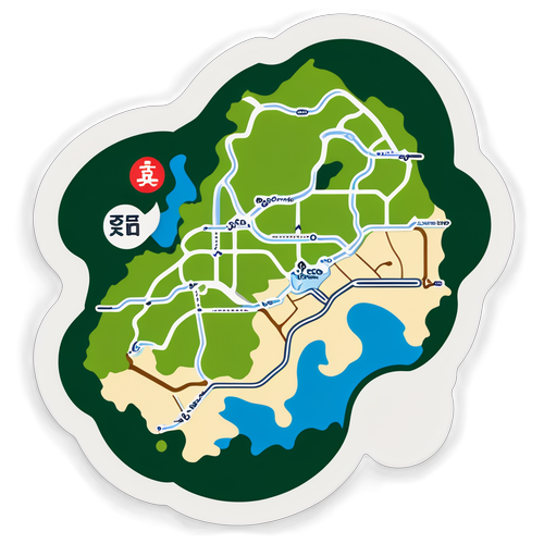 JR四国各駅の特徴を取り入れた地図デザインのステッカー