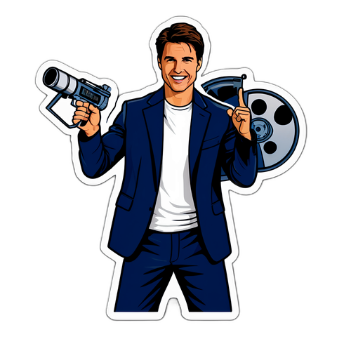 Tom Cruise i en actionpose