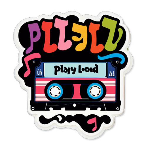 Genopdag Musikkens Magi: 'Play It Loud' Med Denne Retro Kassettebånd Design!