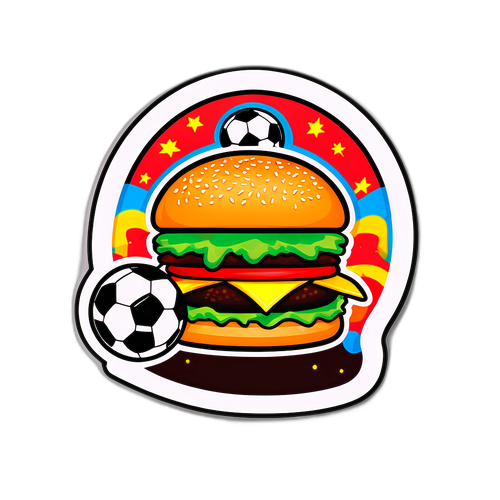 Hamburger Lambası ve Futbol Topu Sticker Tasarımı