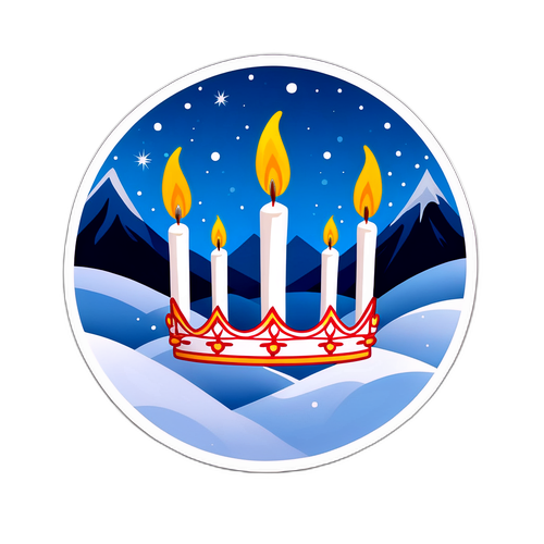 Lucia Krona med Ljus i Vinterlandskap