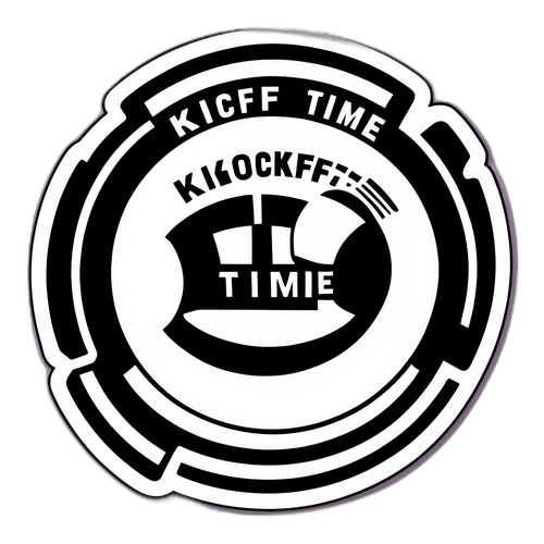 Sticker Gaya Vintage dengan Teks 'Kickoff Time!'