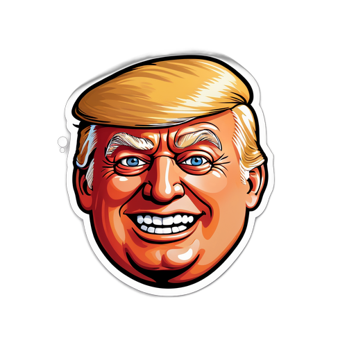 Humorvoller Aufkleber von Donald Trump