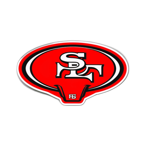 Minimalist 49ers Logo Sticker with 'Faithful to the Bay'