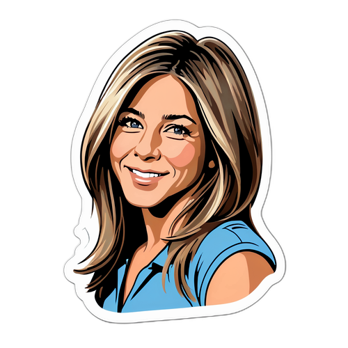 Roztomilá a hravá nálepka Jennifer Aniston
