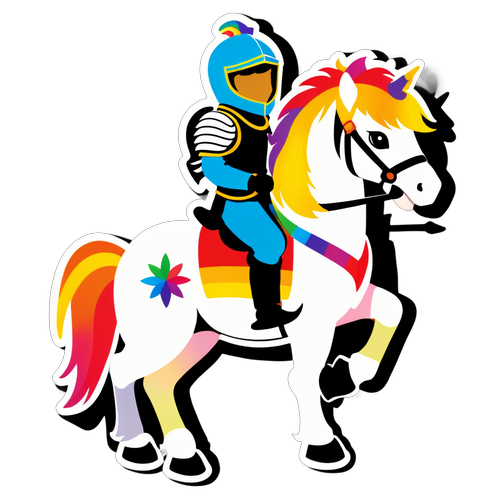 小骑士骑彩虹马