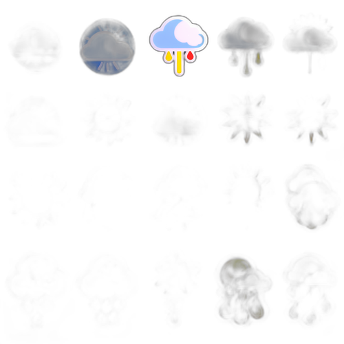 ลายสติกเกอร์ลักษณะอากาศของฤดูกาลต่างๆ