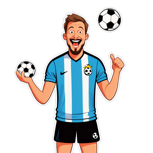 Whimsical Soccer Juggler Sticker